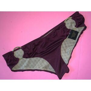 NWT Victoria's Secret M O-ring BIKINI bottom Orchid Purple Burgundy Wine